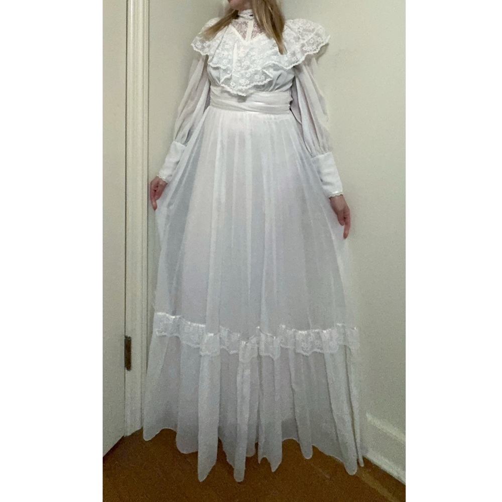 Candi Jones 70s Prairie Wedding Dress Gunne Style Rare